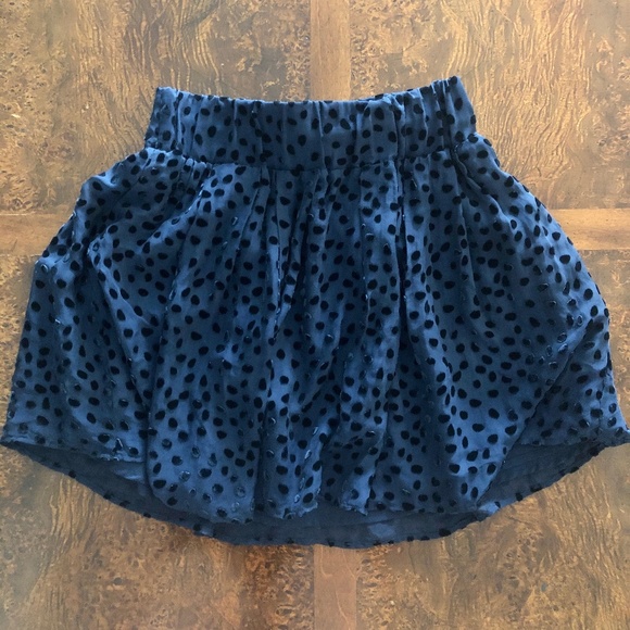 Club Monaco Navy Dotted Silk-Blend 'Topsy' Skirt - Picture 2 of 5